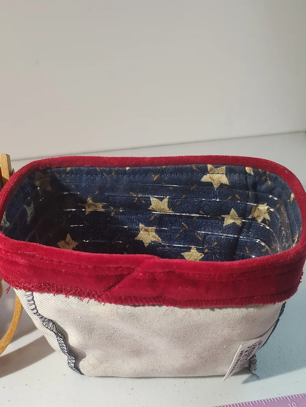 Longaberger 2001 Inaugural Basket, Liner, Plastic Protector & Dated Star Tie On
